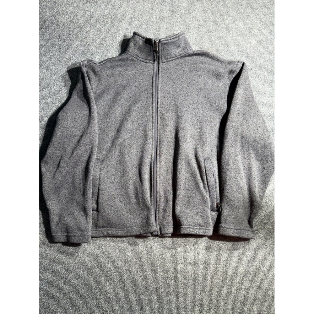 Stillwater‎ Supply Co Mens Full Zip Fleece Jacket Gray Heathered Large Outdoor